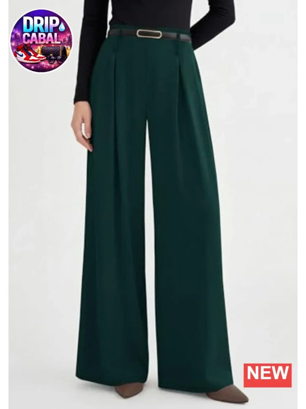 Wide Leg Dress Pants Flowy Trousers High Waisted Pleated Palazzo Slacks with